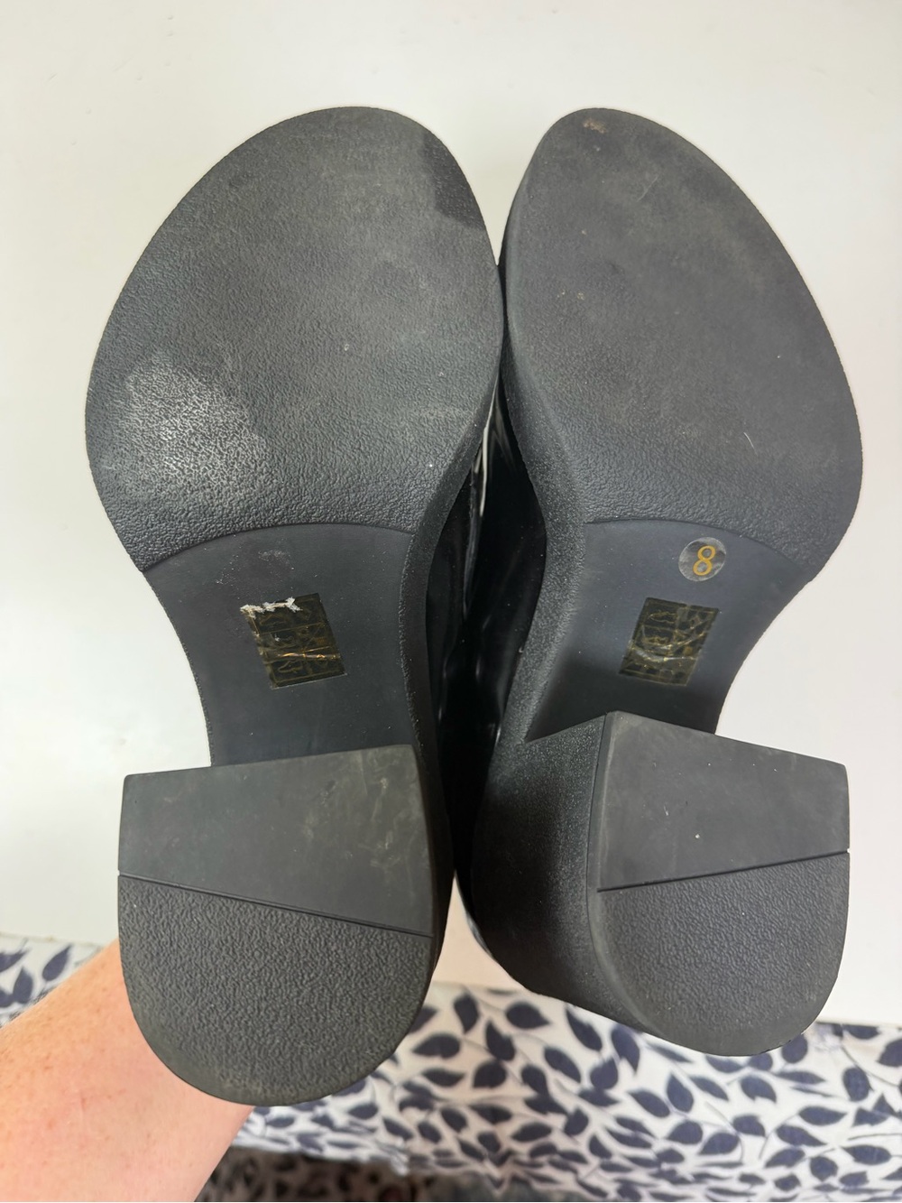 Jeffrey Campbell Black Patent Leather Plain Jane Platform Loafers Heels Size 8 - Picture 14 of 15
